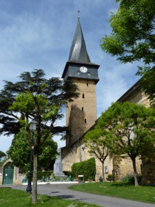 Barran le clocher de l'église Gers