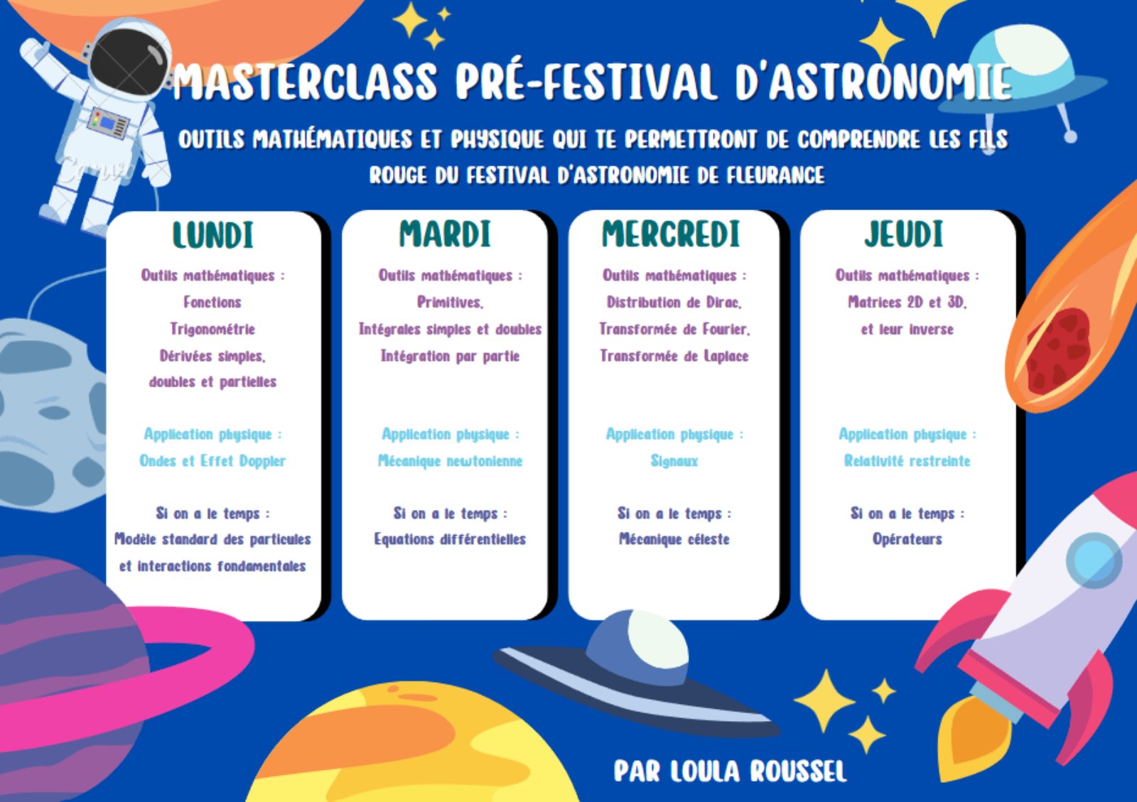 Masterclass pré-festival d’Astronomie de Fleurance dans le Gers